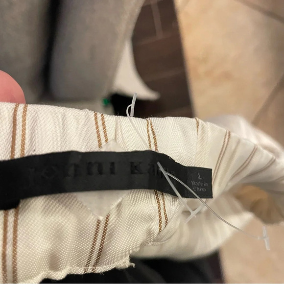 Jenni Kayne White Tan Stripe Elastic Waist Straight Pull On Pants 22218 - Picture 11 of 15